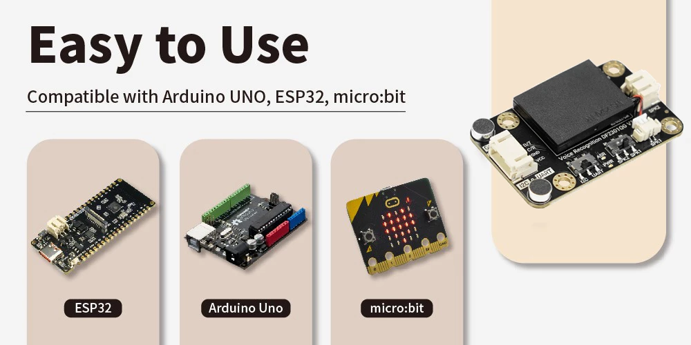 Compatible with Arduino, micro:bit, Raspberry Pi, ESP32 Compatible with Arduino, micro:bit, Raspberry Pi, ESP32