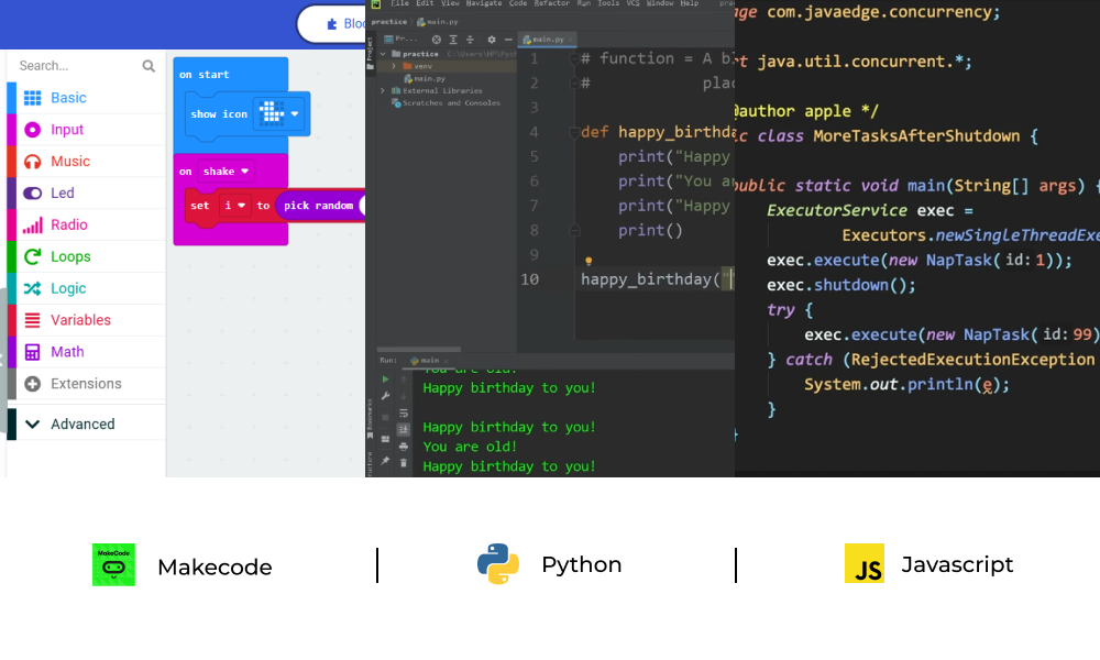Internet of Things Kit supports multiple programming methods (Makecode/Python/Javascript)
