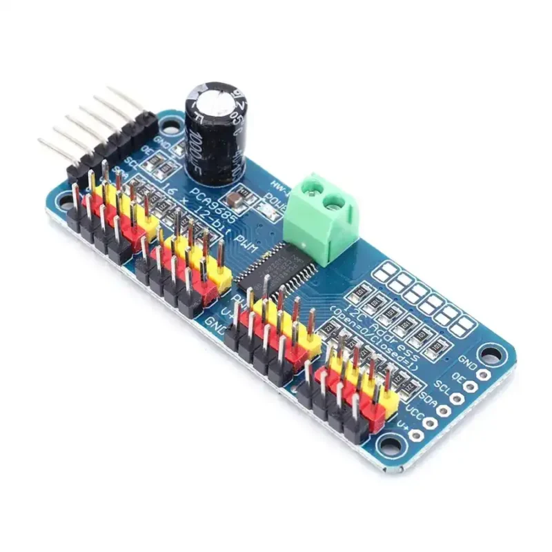 PCA9685 16-Channel I2C Servo Driver – 12-bit Controller